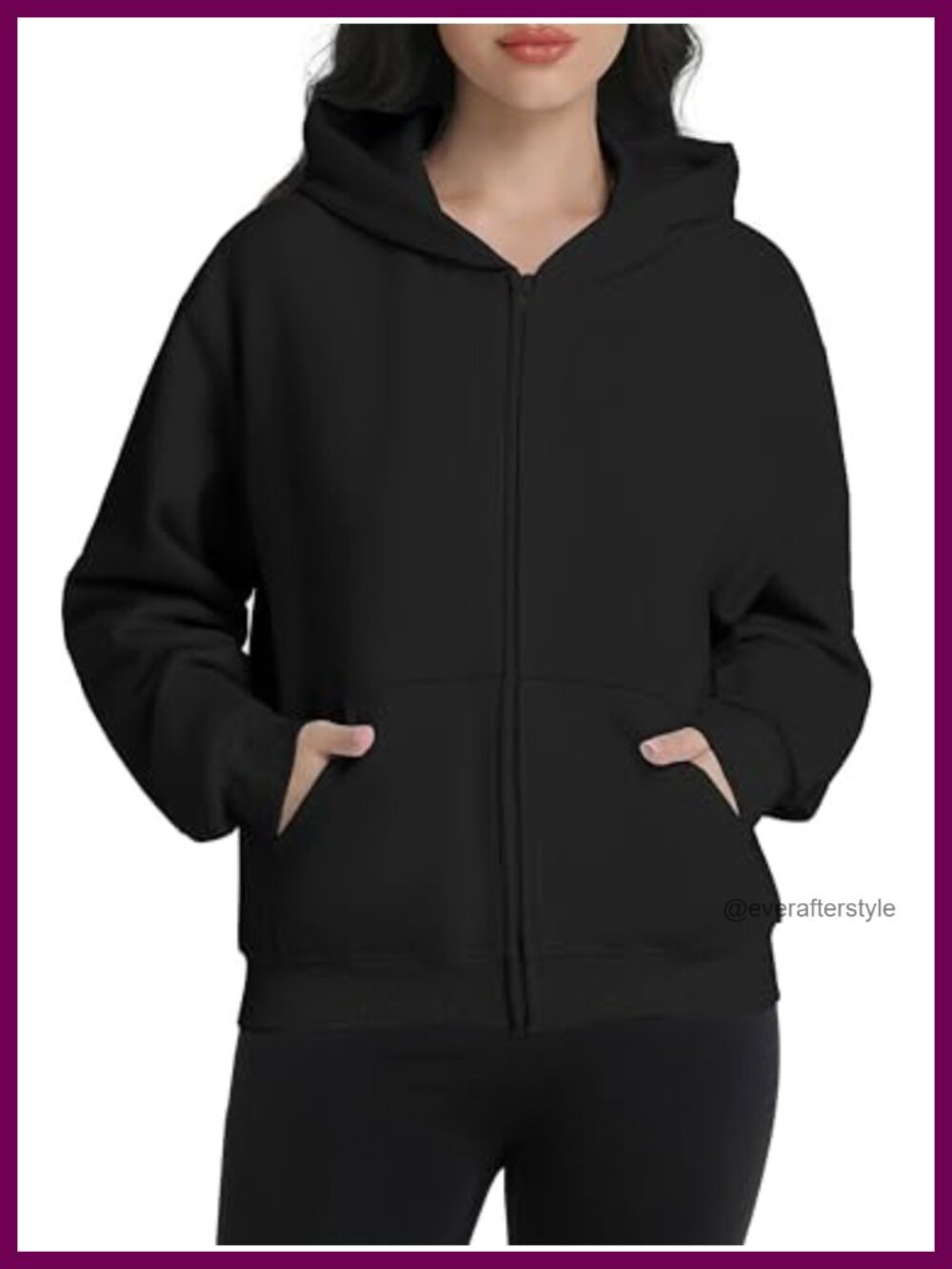 Women's Zip Up Fleece Hoodie Kangaroo Pocket Oversized Casual Fall Coat
